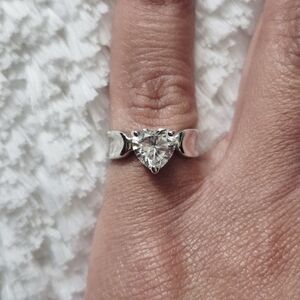 Silver Plated Heart Shaped Ring